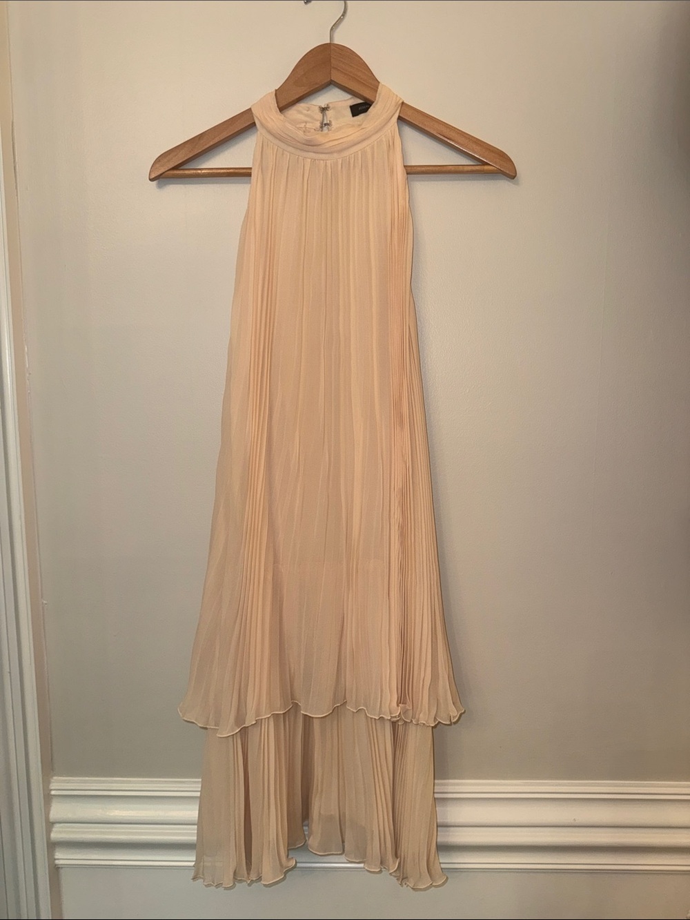 Joseph Margot Silk Halter Georgette Plissee Pleated layered Dress EU 44 US 12